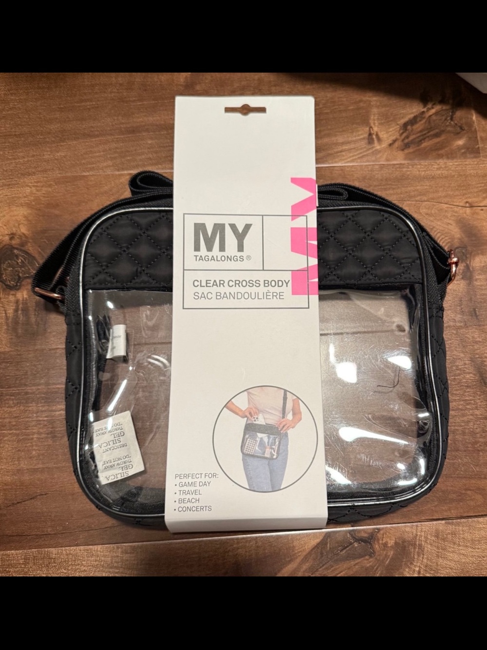 mytagalongs stadium crossbody bag clear